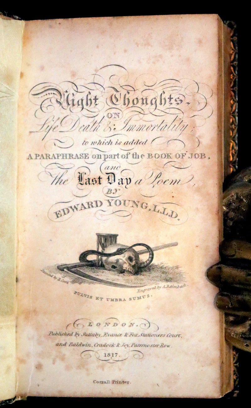 1817 Rare Edition ~ Night Thoughts on Life, Death, & Immortality by Edward Young.