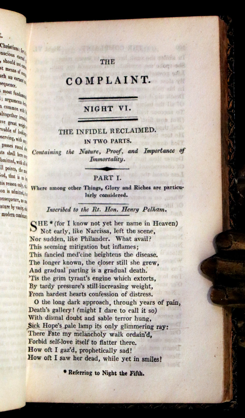 1817 Rare Edition ~ Night Thoughts on Life, Death, & Immortality by Edward Young.