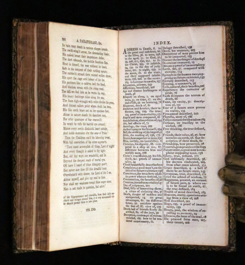 1817 Rare Edition ~ Night Thoughts on Life, Death, & Immortality by Edward Young.