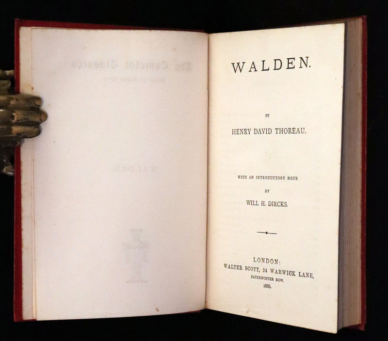 1886 Rare Book - Walden; or, Life in the Woods by Henry David Thoreau.