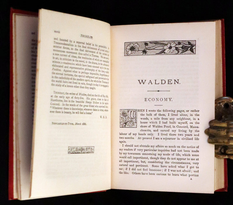 1886 Rare Victorian Book - WALDEN by Henry David Thoreau with an introductory note by Will H. Dircks.