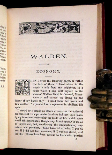 1886 Rare Victorian Book - WALDEN by Henry David Thoreau with an introductory note by Will H. Dircks.