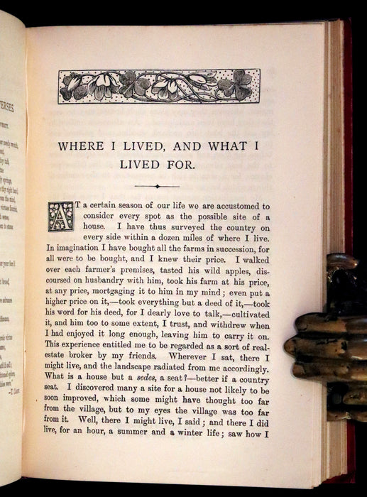 1886 Rare Victorian Book - WALDEN by Henry David Thoreau with an introductory note by Will H. Dircks.