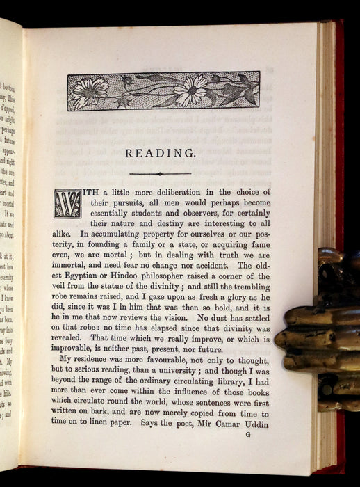 1886 Rare Victorian Book - WALDEN by Henry David Thoreau with an introductory note by Will H. Dircks.