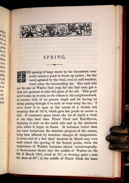 1886 Rare Victorian Book - WALDEN by Henry David Thoreau with an introductory note by Will H. Dircks.