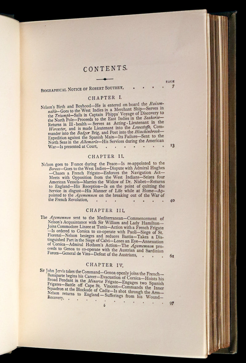 1891 Scarce Edition - The Life of Naval Commander Horatio NELSON by Robert Southey.