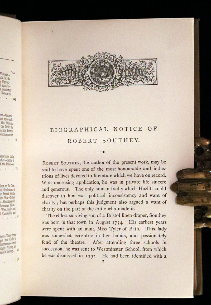 1891 Scarce Edition - The Life of Naval Commander Horatio NELSON by Robert Southey.