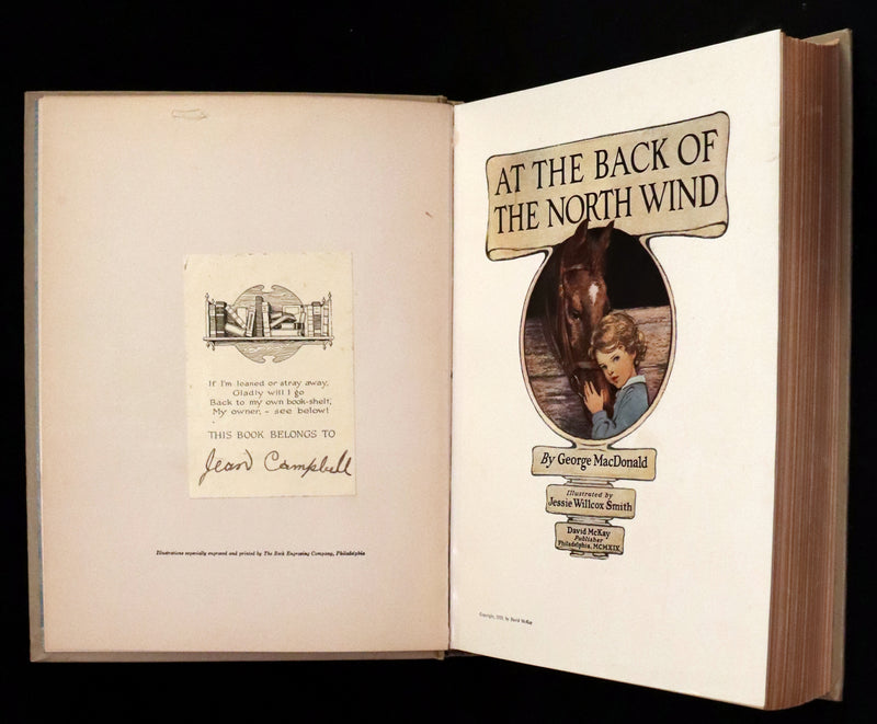 1919 Rare First Edition - AT THE BACK OF THE NORTH WIND beautifully Illustrated by Jessie Willcox Smith.