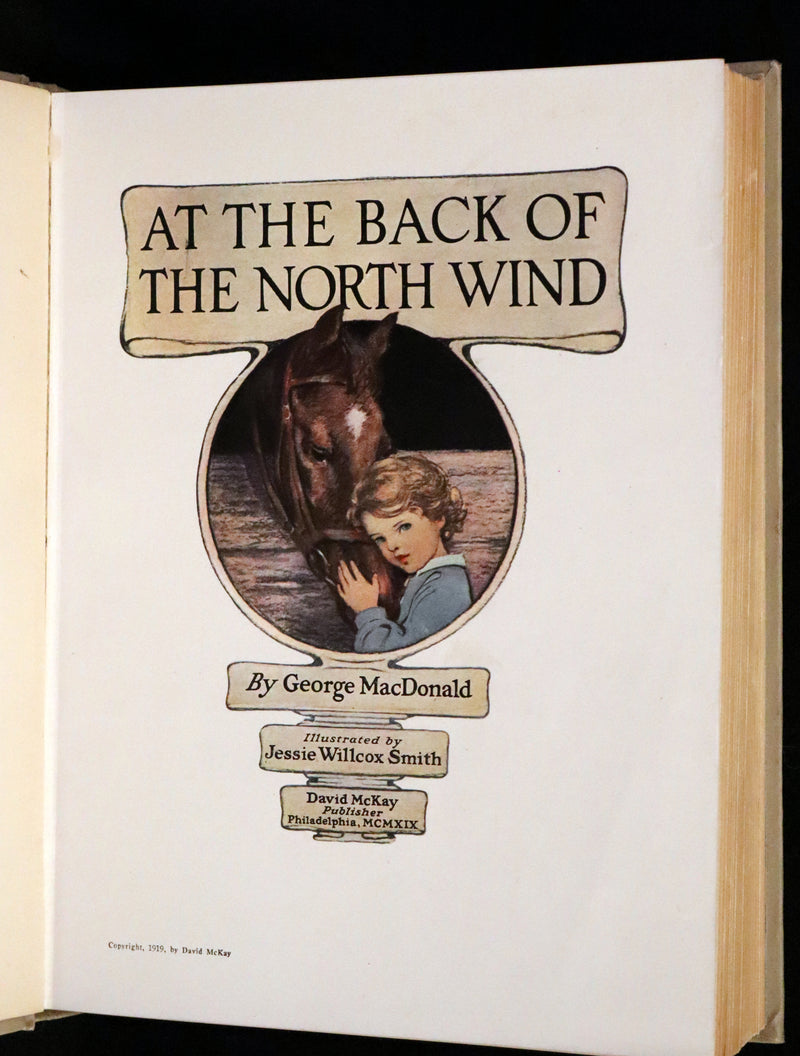 1919 Rare First Edition - AT THE BACK OF THE NORTH WIND beautifully Illustrated by Jessie Willcox Smith.