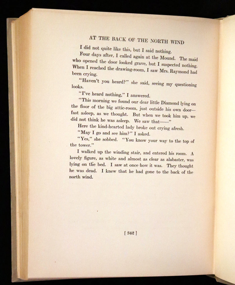 1919 Rare First Edition - AT THE BACK OF THE NORTH WIND beautifully Illustrated by Jessie Willcox Smith.