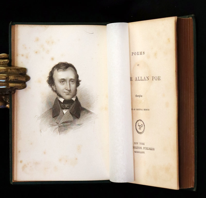 1869 Rare Book - Poems by Edgar Allan Poe. Complete with an Original Memoir. (The Raven, Lenore, Ulalume, ...).