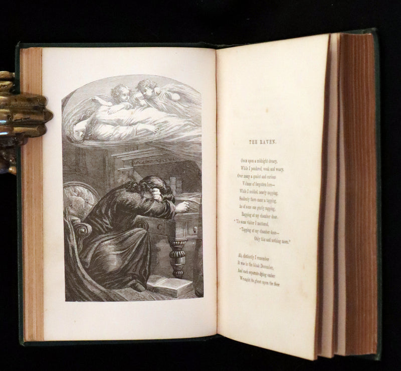 1869 Rare Book - Poems by Edgar Allan Poe. Complete with an Original Memoir. (The Raven, Lenore, Ulalume, ...).