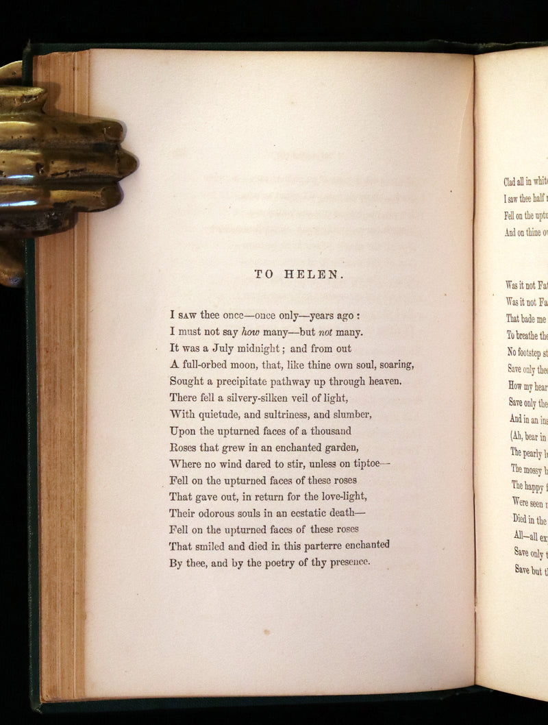 1869 Rare Book - Poems by Edgar Allan Poe. Complete with an Original Memoir. (The Raven, Lenore, Ulalume, ...).