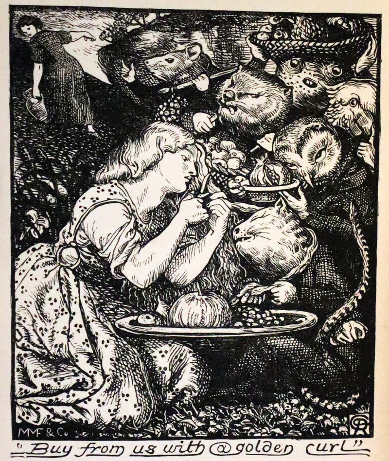 1890 Rare Edition - Christina Rossetti's POEMS, Including Goblin Market. Illustrated.