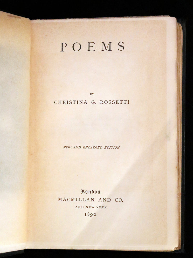 1890 Rare Edition - Christina Rossetti's POEMS, Including Goblin Market. Illustrated.