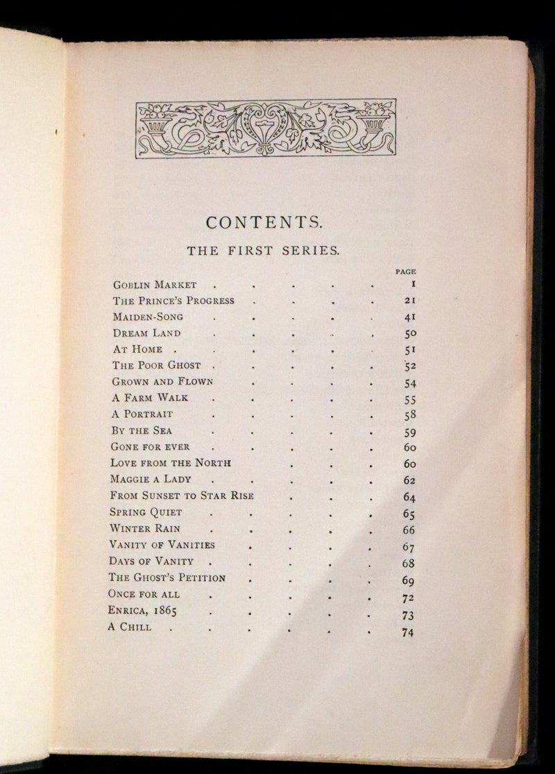 1890 Rare Edition - Christina Rossetti's POEMS, Including Goblin Market. Illustrated.