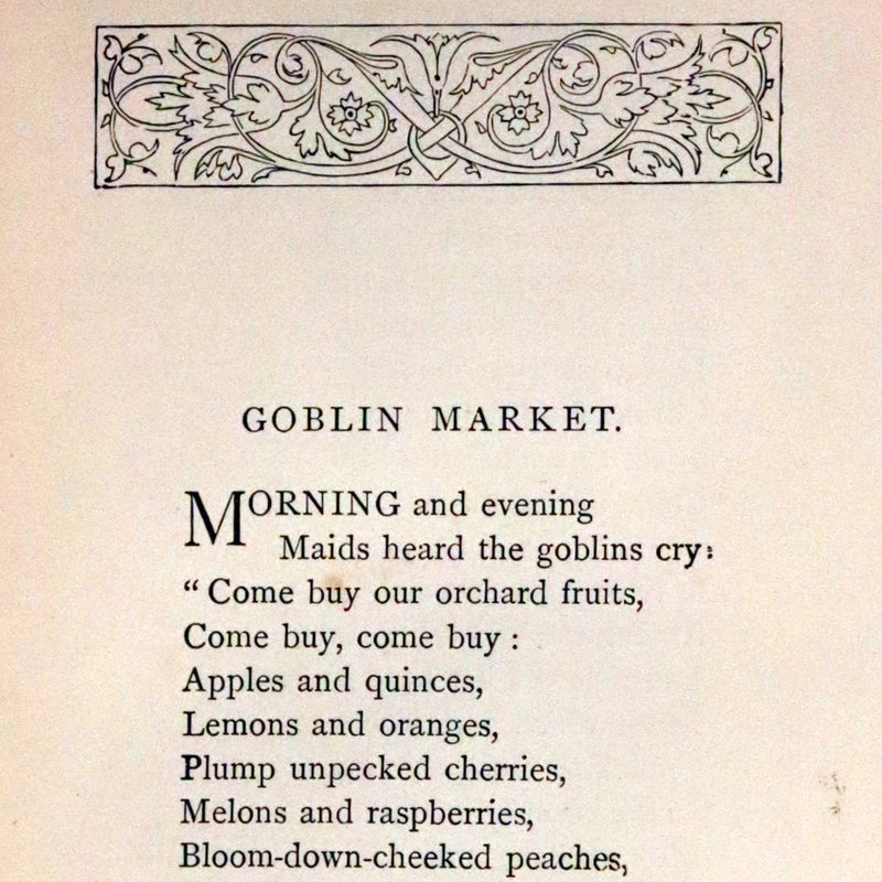 1890 Rare Edition - Christina Rossetti's POEMS, Including Goblin Market. Illustrated.