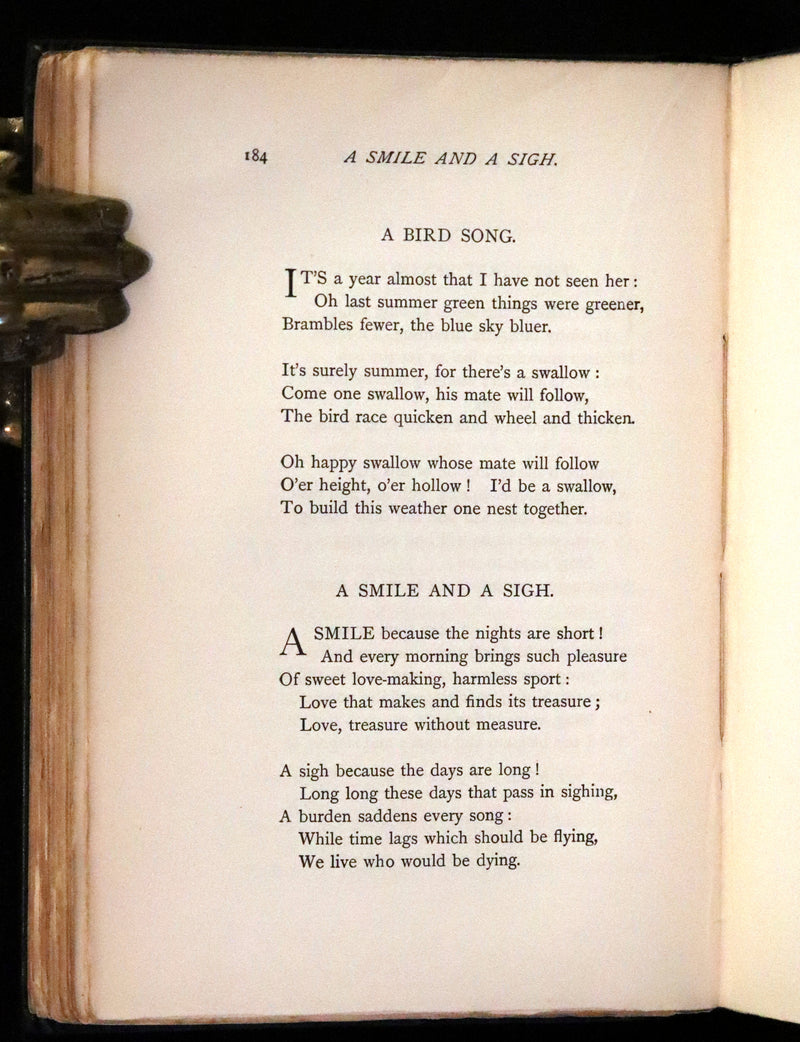 1890 Rare Edition - Christina Rossetti's POEMS, Including Goblin Market. Illustrated.