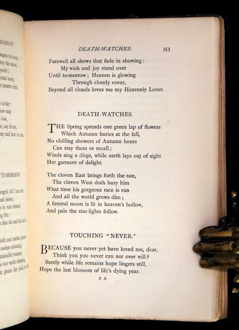 1890 Rare Edition - Christina Rossetti's POEMS, Including Goblin Market. Illustrated.