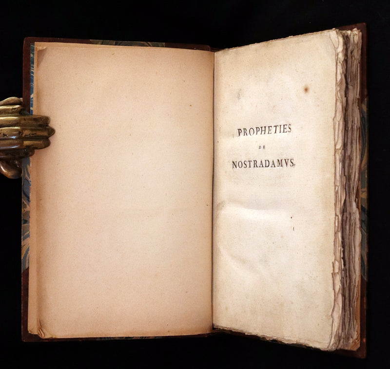 1792 Scarce French Book ~ NOSTRADAMUS Prophecies ~ Les Prophéties. Dont il y en a trois cens qui n'ont jamais esté imprimées.