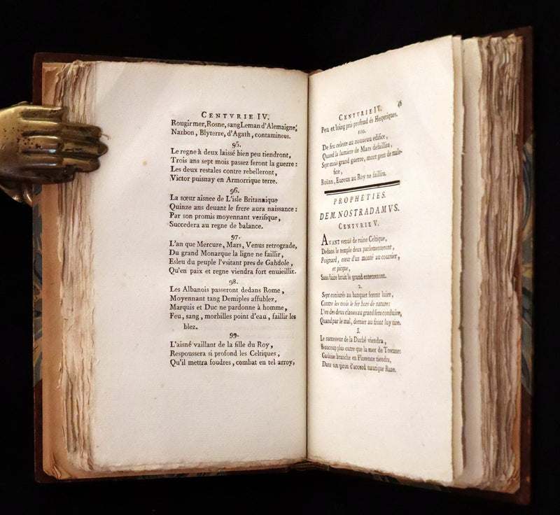 1792 Scarce French Book ~ NOSTRADAMUS Prophecies ~ Les Prophéties. Dont il y en a trois cens qui n'ont jamais esté imprimées.