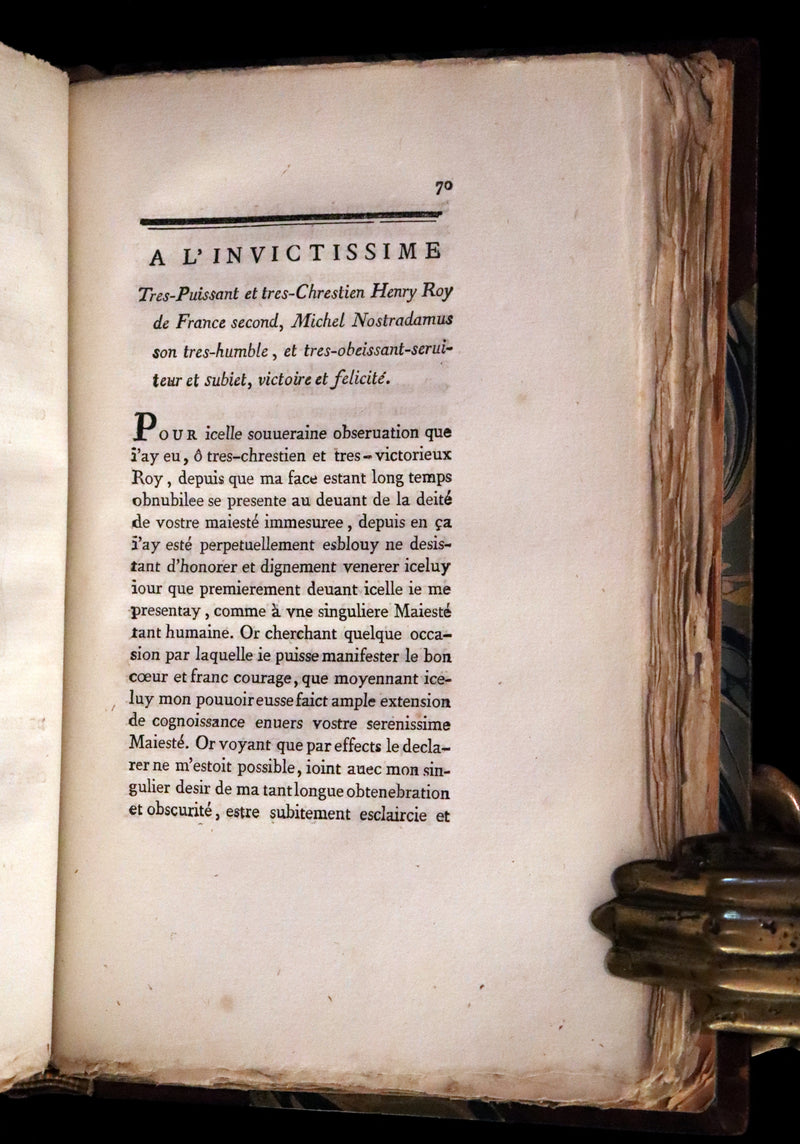 1792 Scarce French Book ~ NOSTRADAMUS Prophecies ~ Les Prophéties. Dont il y en a trois cens qui n'ont jamais esté imprimées.