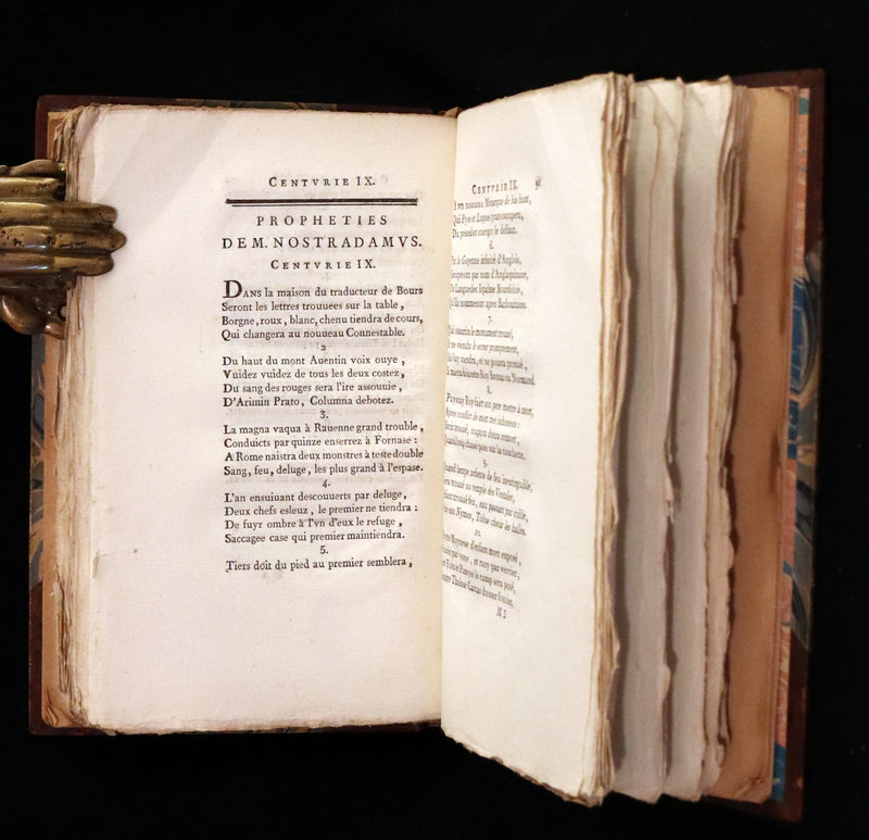 1792 Scarce French Book ~ NOSTRADAMUS Prophecies ~ Les Prophéties. Dont il y en a trois cens qui n'ont jamais esté imprimées.