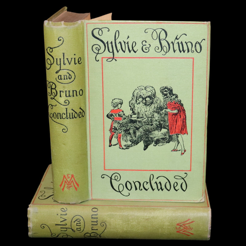 1899 Rare Victorian Bookset - Sylvie and Bruno by Lewis Carroll, author of Alice in Wonderland.