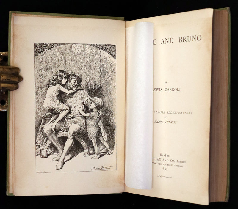 1899 Rare Victorian Bookset - Sylvie and Bruno by Lewis Carroll, author of Alice in Wonderland.