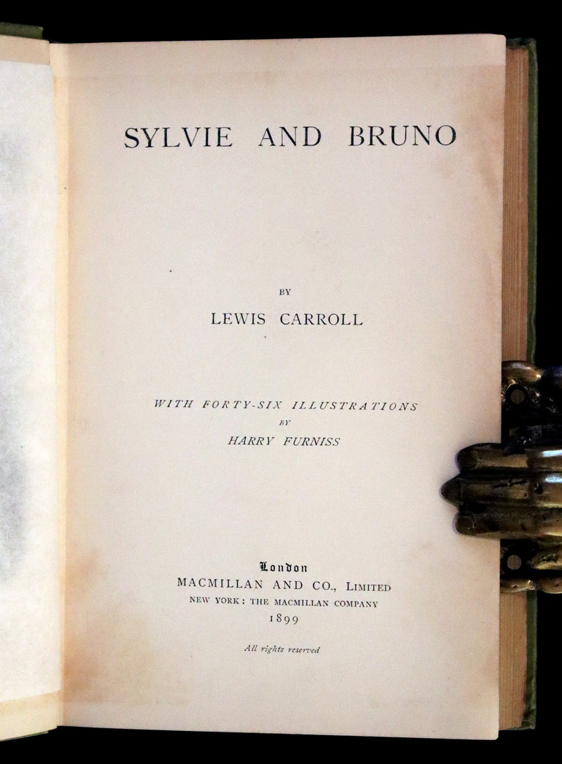 1899 Rare Victorian Bookset - Sylvie and Bruno by Lewis Carroll, author of Alice in Wonderland.