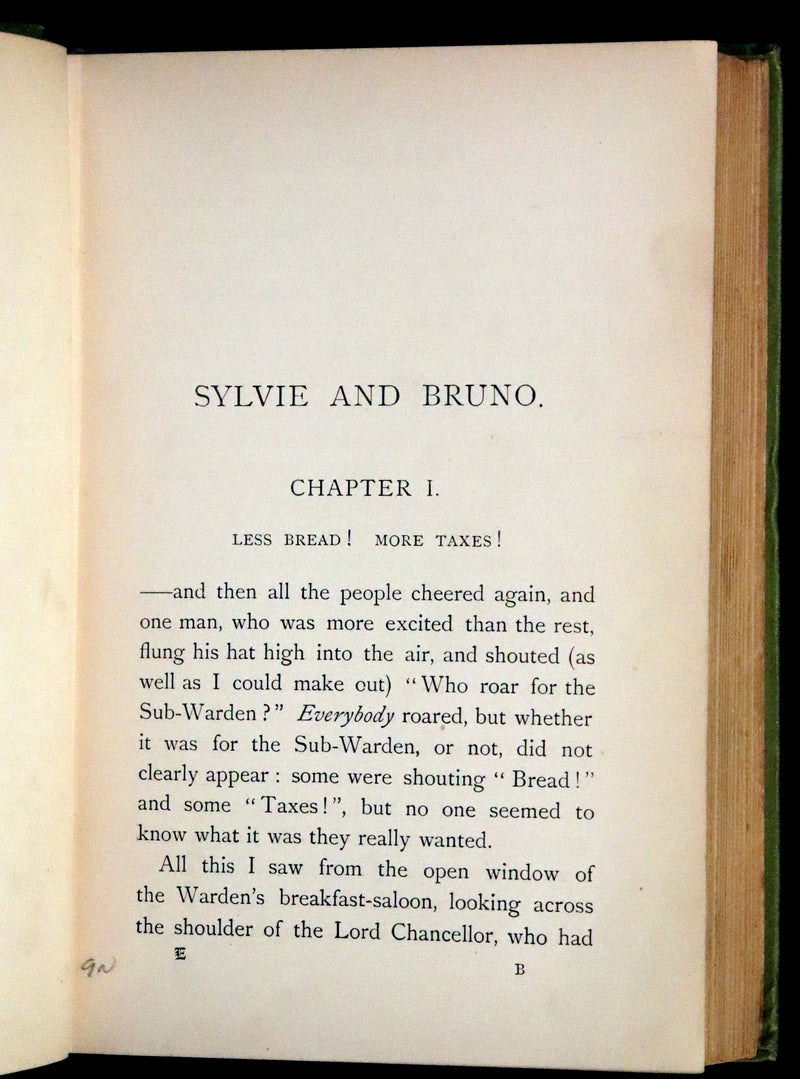 1899 Rare Victorian Bookset - Sylvie and Bruno by Lewis Carroll, author of Alice in Wonderland.