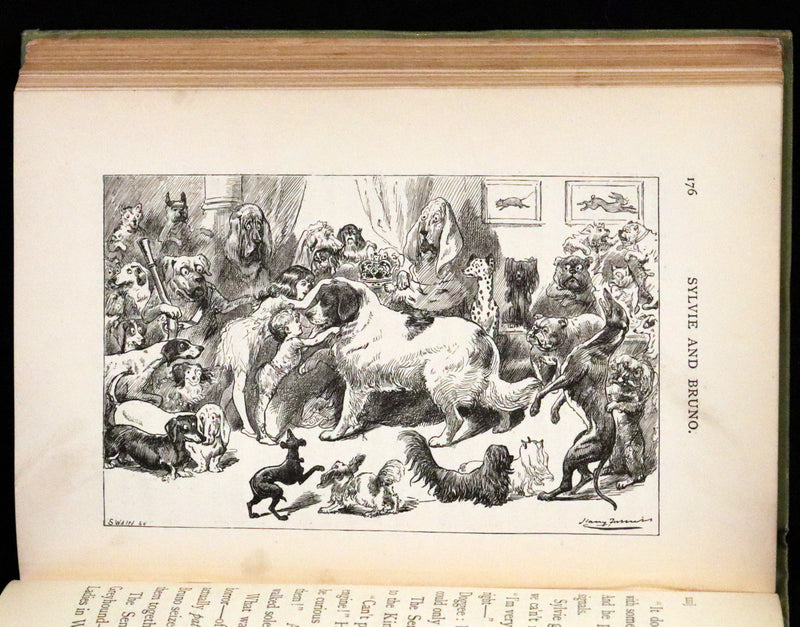 1899 Rare Victorian Bookset - Sylvie and Bruno by Lewis Carroll, author of Alice in Wonderland.