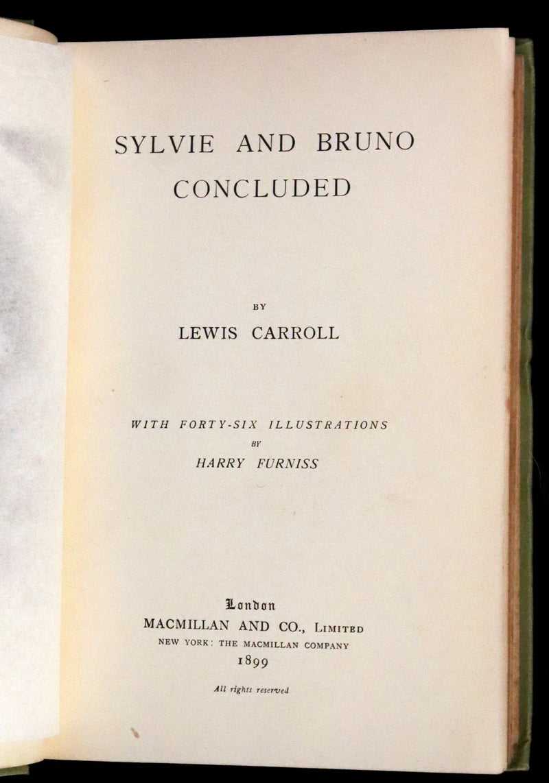 1899 Rare Victorian Bookset - Sylvie and Bruno by Lewis Carroll, author of Alice in Wonderland.