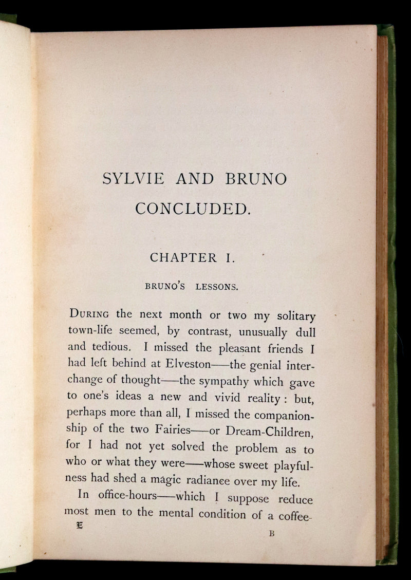 1899 Rare Victorian Bookset - Sylvie and Bruno by Lewis Carroll, author of Alice in Wonderland.
