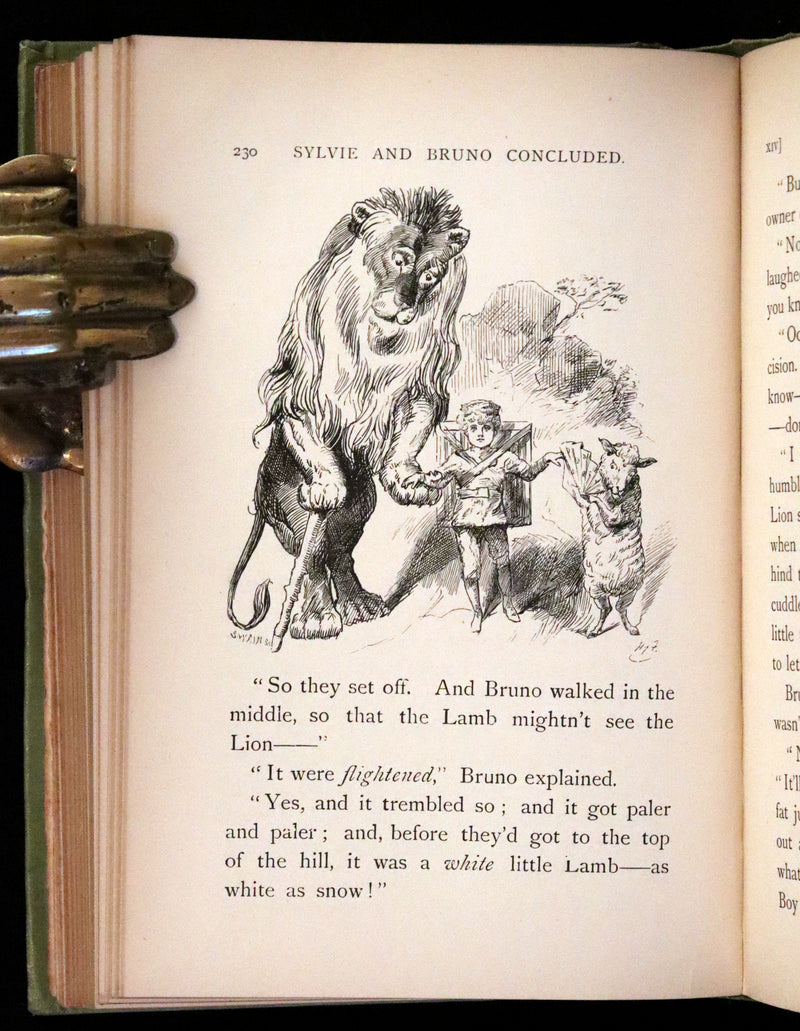 1899 Rare Victorian Bookset - Sylvie and Bruno by Lewis Carroll, author of Alice in Wonderland.