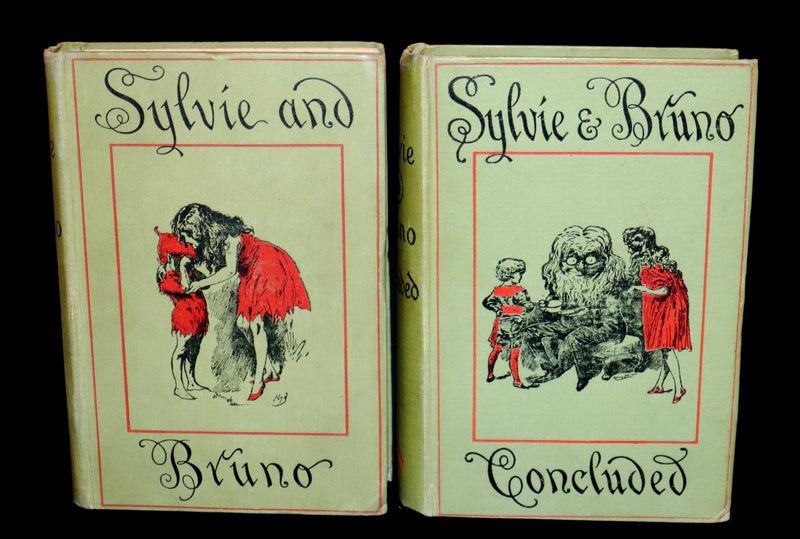 1899 Rare Victorian Bookset - Sylvie and Bruno by Lewis Carroll, author of Alice in Wonderland.