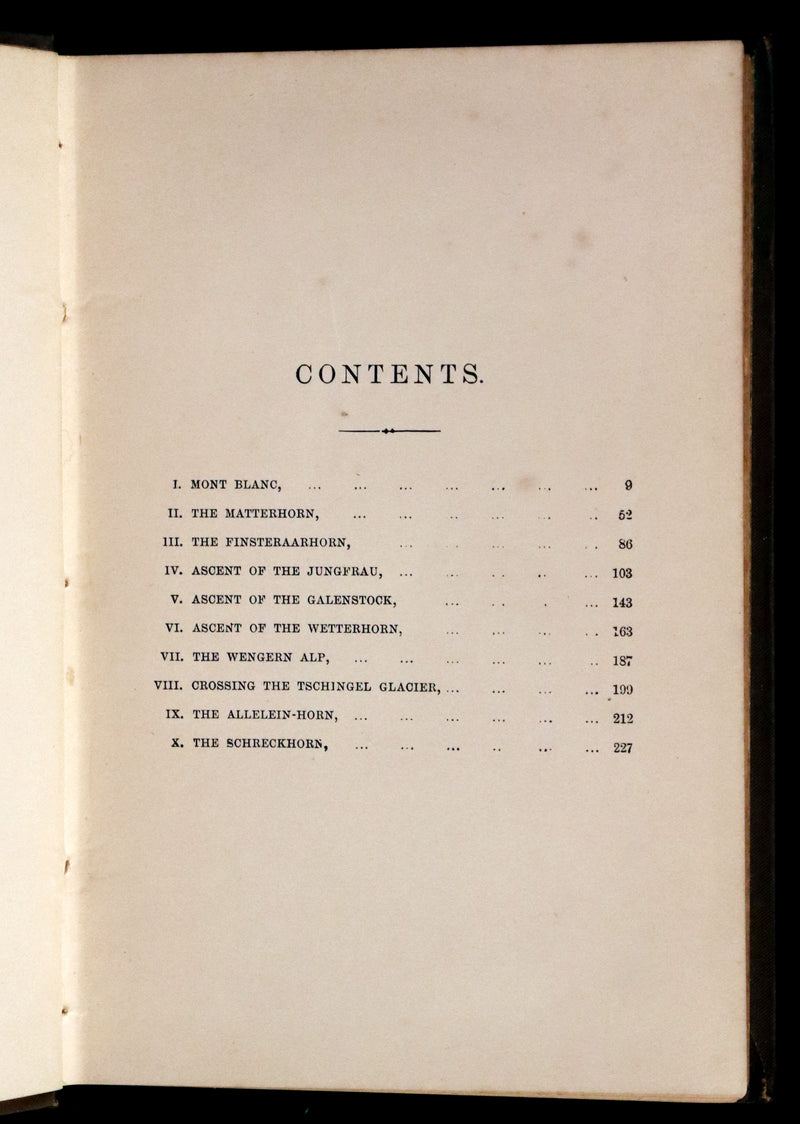 1882 Rare Victorian Book - Alpine Climbing: Narratives of Recent Ascents of Mont Blanc and Other Summits of the Alps.