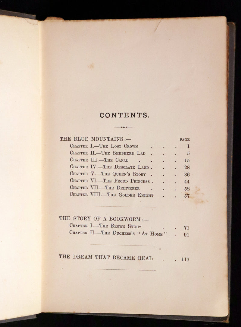 1890 Scarce First Edition ~ The Blue Mountains and Other Stories for Children.