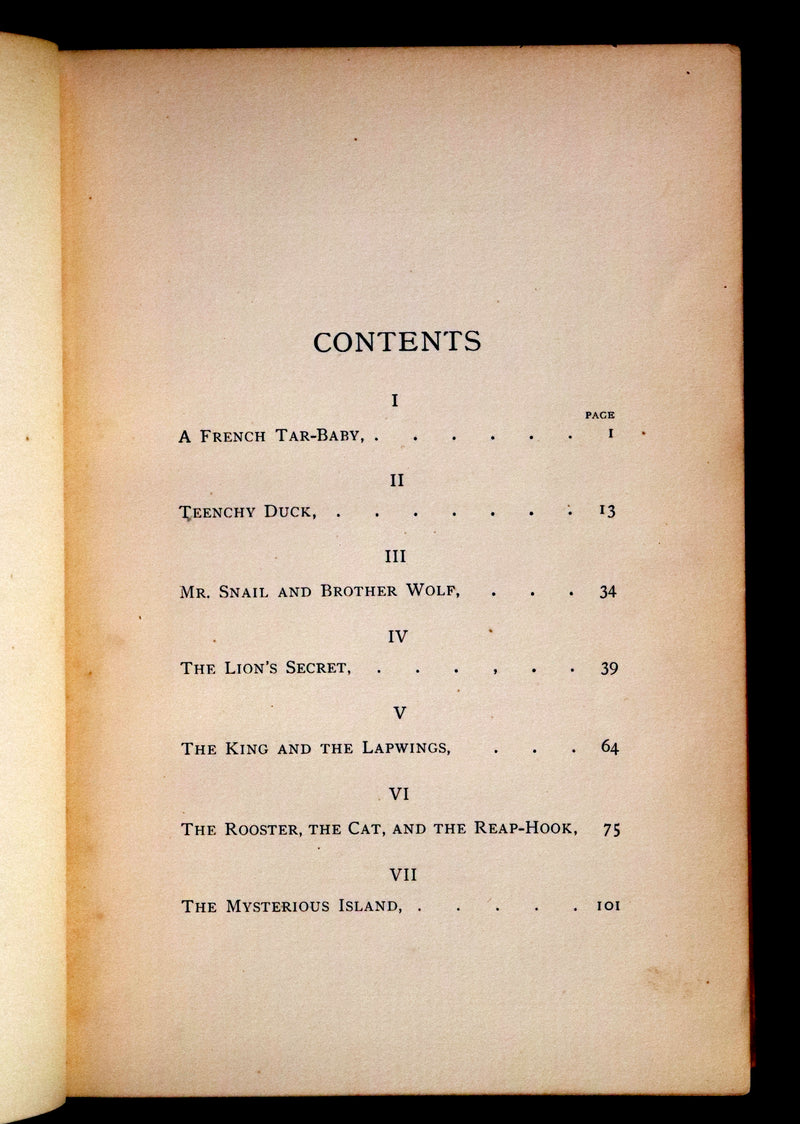 1893 Scarce First Edition - Evening Tales by Joel Chandler Harris with a Binding design by Margaret Armstrong.