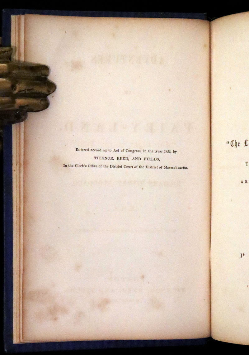 1853 Rare First Edition Book ~ Adventures in FAIRY-LAND by Richard Henry Stoddard.