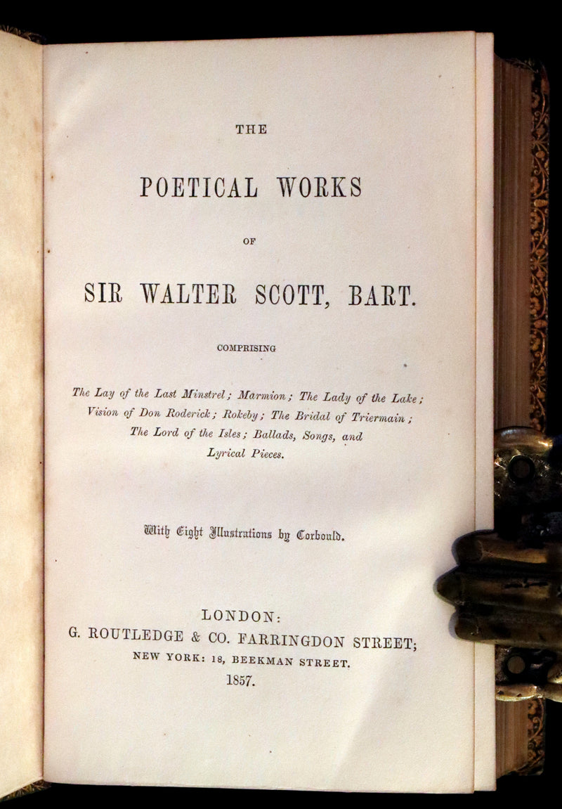 1857 Rare Book ~ The Poetical Works of Sir Walter Scott Illustrated by E. H. Corbould
