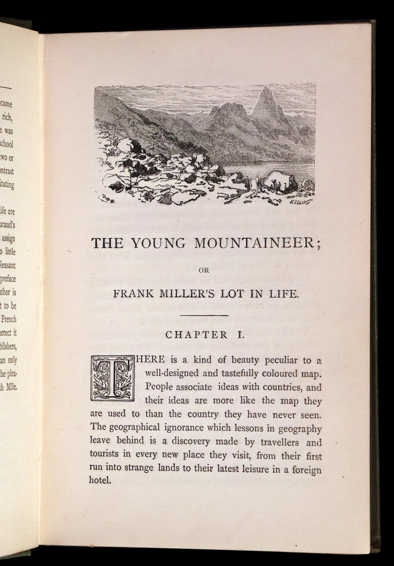 1878 Scarce First Edition - The Young Mountaineer or Frank Miller's Lot in Life. The Story of a Swiss Boy by Daryl Holme.