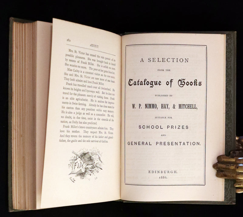 1878 Scarce First Edition - The Young Mountaineer or Frank Miller's Lot in Life. The Story of a Swiss Boy by Daryl Holme.