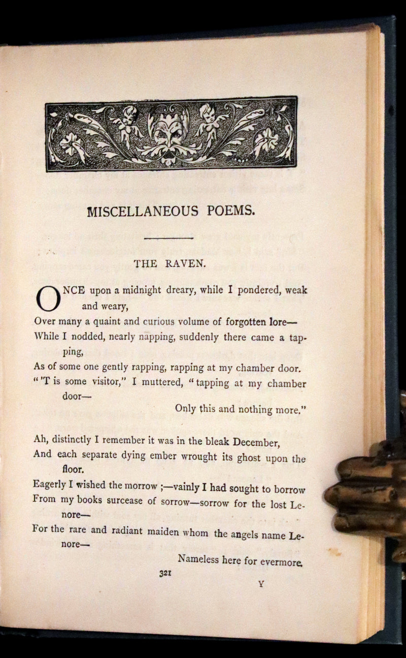 1896 Rare Fordham edition book set - The Works of Edgar Allan Poe. Illustrated. In six volumes.