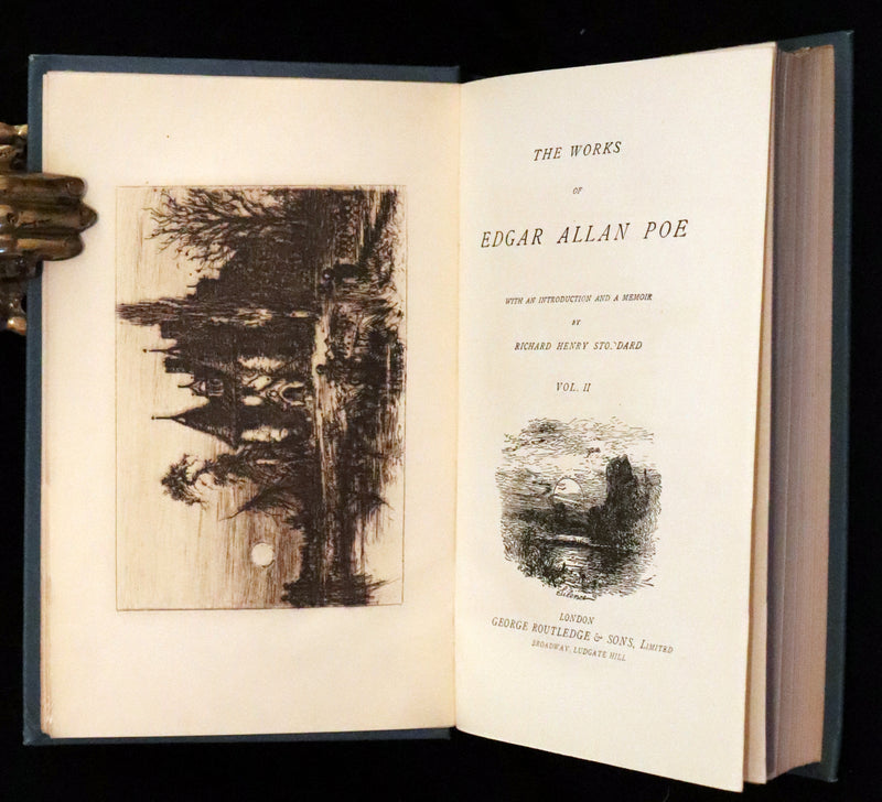 1896 Rare Fordham edition book set - The Works of Edgar Allan Poe. Illustrated. In six volumes.