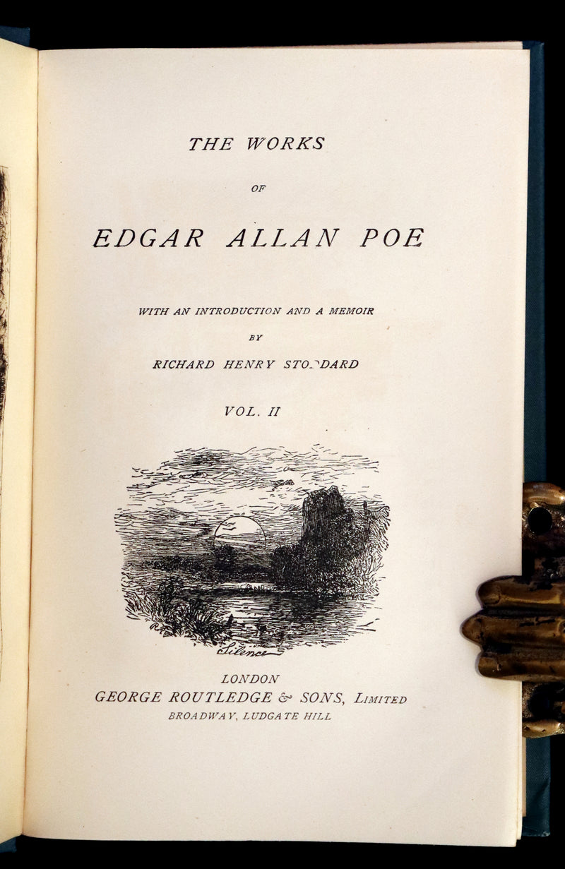 1896 Rare Fordham edition book set - The Works of Edgar Allan Poe. Illustrated. In six volumes.