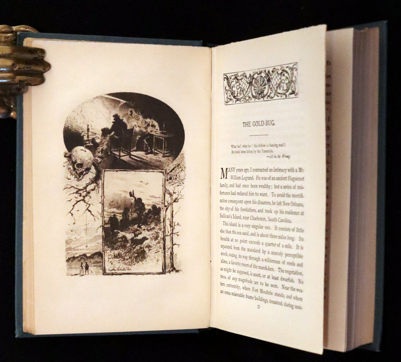 1896 Rare Fordham edition book set - The Works of Edgar Allan Poe. Illustrated. In six volumes.