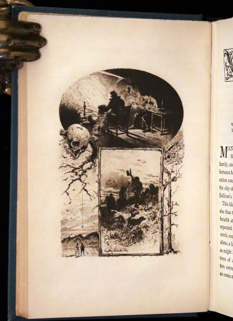1896 Rare Fordham edition book set - The Works of Edgar Allan Poe. Illustrated. In six volumes.
