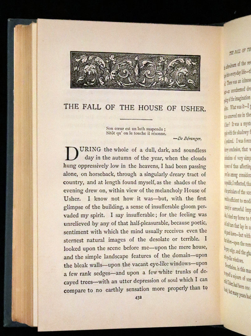 1896 Rare Fordham edition book set - The Works of Edgar Allan Poe. Illustrated. In six volumes.