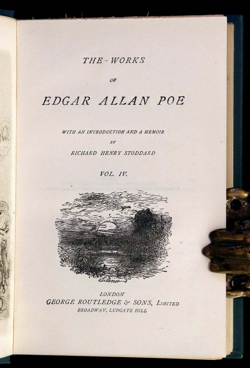 1896 Rare Fordham edition book set - The Works of Edgar Allan Poe. Illustrated. In six volumes.